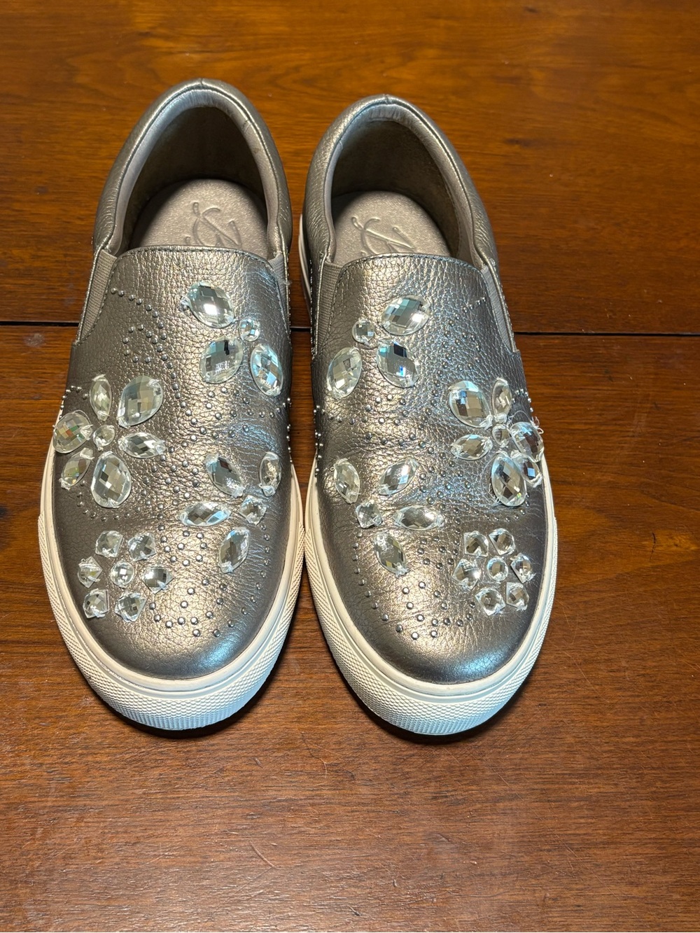 Brighton Women’s Bling Sneakers Leather Sliver Size 7